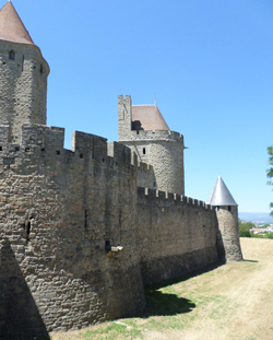Dtail des fortifications de la Cit de Carcassonne