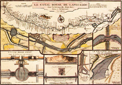 Plan du canal Royal du Languedoc